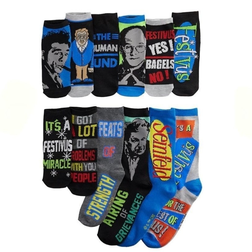 Men's 12 Days of Socks Seinfeld New in Box Shoe Size 6-12